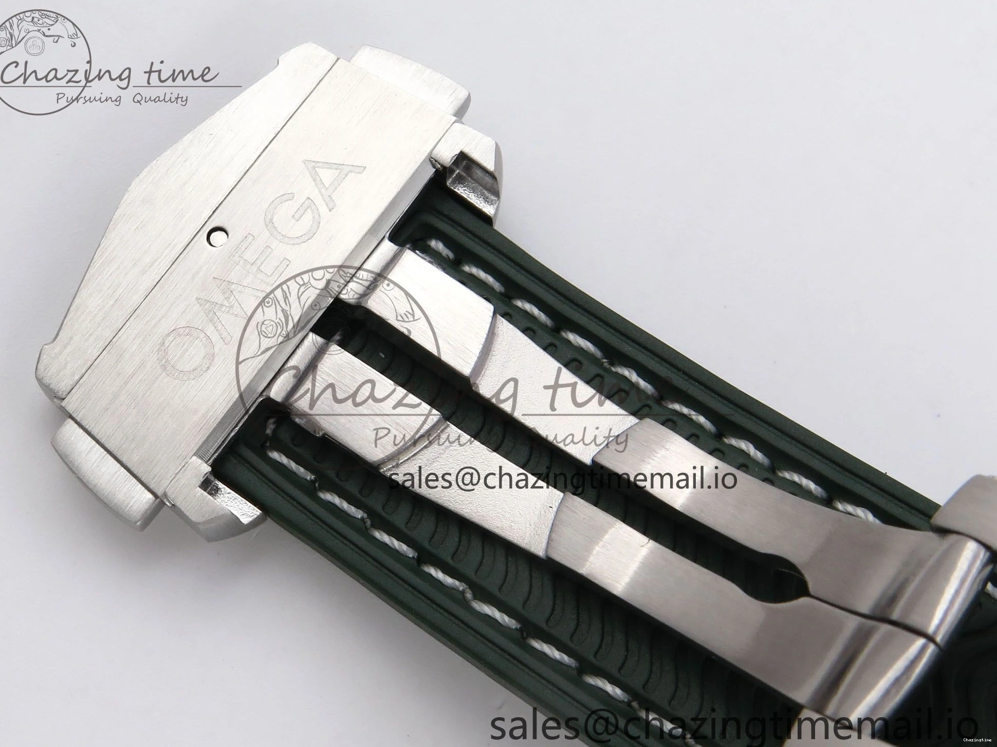 0513 Planet Ocean 43.5mm SS VSF 1:1 Best Edition Green Bezel White Dial on Green Rubber Strap A8900 Super Clone Unisex 7713